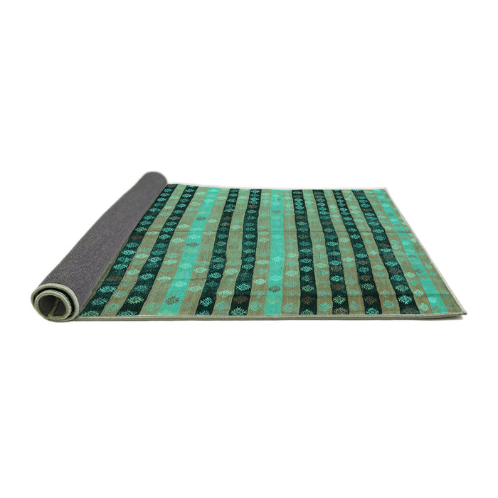 Sideview of Oriental Turquoise Traditional Rug, con3018turq