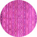 Round Oriental Pink Traditional Rug, con3019pnk