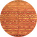 Square Oriental Orange Traditional Rug, con3019org