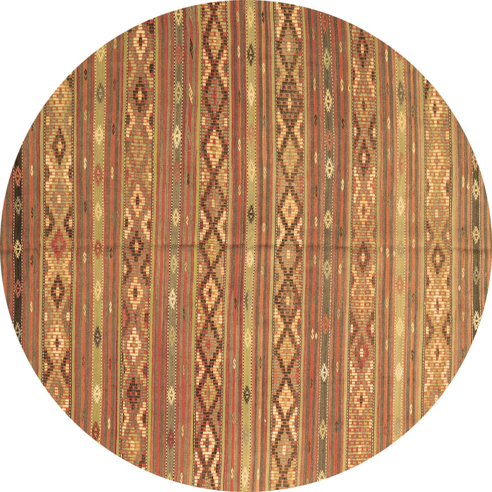 Round Oriental Brown Traditional Rug, con3019brn