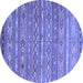 Round Machine Washable Oriental Blue Traditional Rug, wshcon3019blu