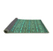 Sideview of Oriental Turquoise Traditional Rug, con3019turq