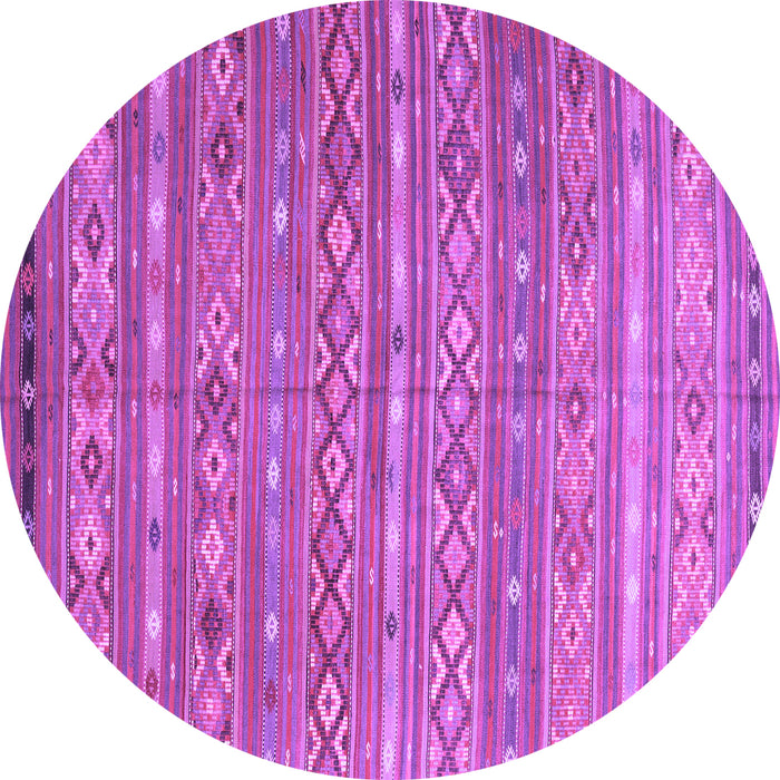 Round Oriental Purple Traditional Rug, con3019pur