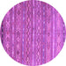 Round Oriental Purple Traditional Rug, con3019pur