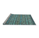 Sideview of Machine Washable Oriental Light Blue Traditional Rug, wshcon3019lblu