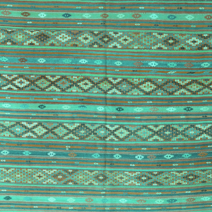 Machine Washable Oriental Turquoise Traditional Area Rugs, wshcon3019turq