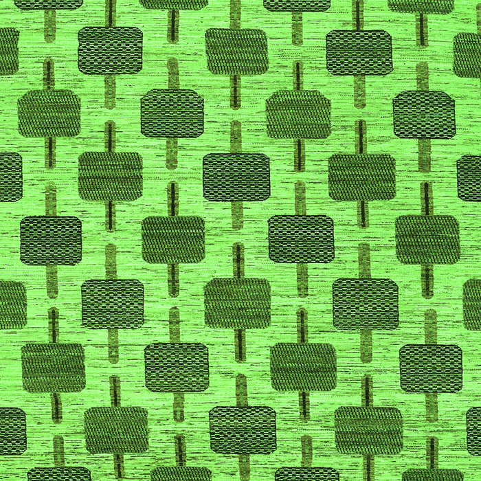 Round Machine Washable Abstract Green Contemporary Area Rugs, wshcon301grn