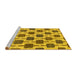 Sideview of Machine Washable Abstract Yellow Contemporary Rug, wshcon301yw