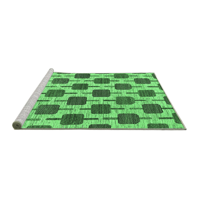 Sideview of Machine Washable Abstract Emerald Green Contemporary Area Rugs, wshcon301emgrn