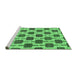 Sideview of Machine Washable Abstract Emerald Green Contemporary Area Rugs, wshcon301emgrn