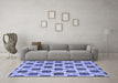 Machine Washable Abstract Blue Contemporary Rug in a Living Room, wshcon301blu