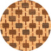 Square Abstract Orange Contemporary Rug, con301org