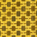 Square Machine Washable Abstract Yellow Contemporary Rug, wshcon301yw