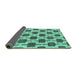 Sideview of Abstract Turquoise Contemporary Rug, con301turq