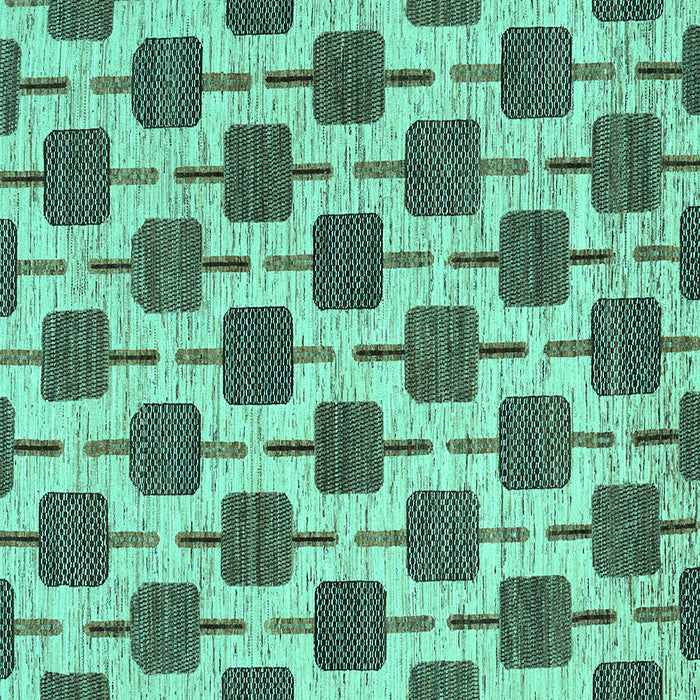 Square Machine Washable Abstract Turquoise Contemporary Area Rugs, wshcon301turq