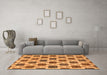 Machine Washable Abstract Orange Contemporary Area Rugs in a Living Room, wshcon301org