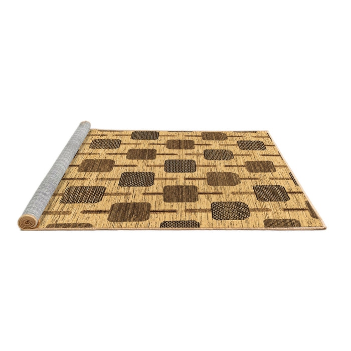 Sideview of Machine Washable Abstract Brown Contemporary Rug, wshcon301brn