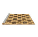 Sideview of Machine Washable Abstract Brown Contemporary Rug, wshcon301brn