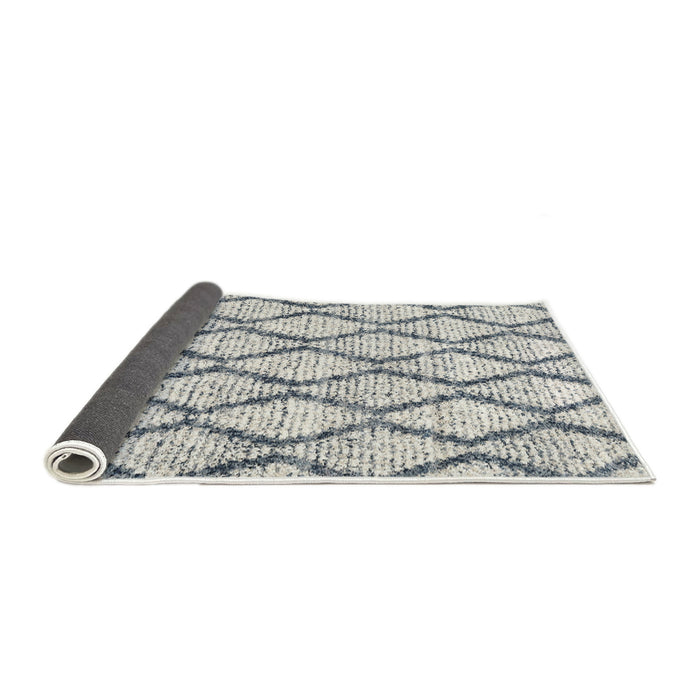 Thickness of Contemporary Silver Gray Trellis Rug, con3020