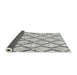 Thickness of Contemporary Silver Gray Trellis Rug, con3020