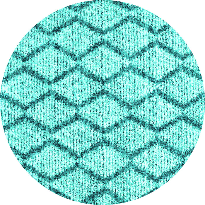 Round Trellis Turquoise Modern Rug, con3020turq