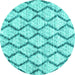 Round Trellis Turquoise Modern Rug, con3020turq