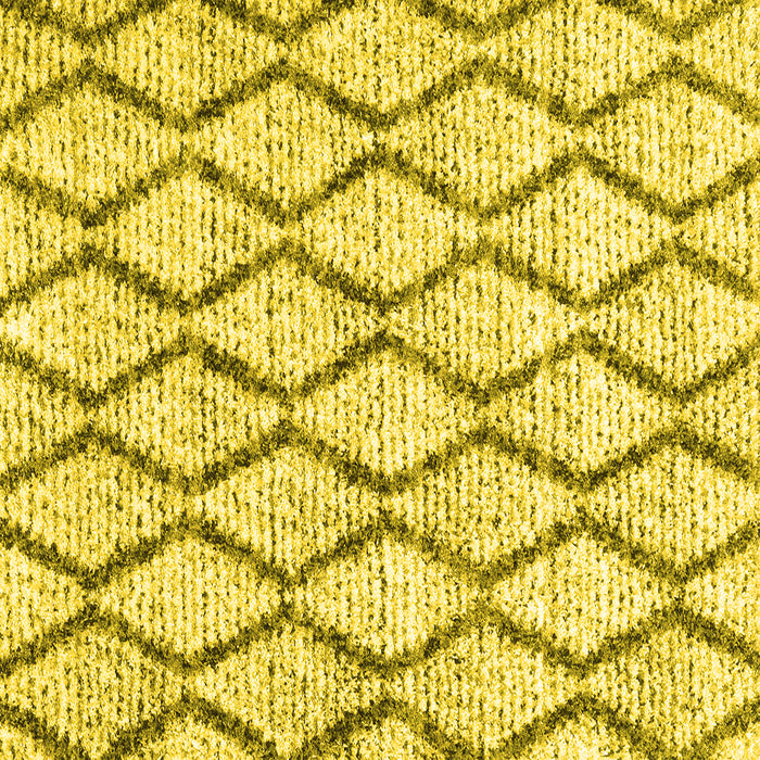 Square Machine Washable Trellis Yellow Modern Rug, wshcon3020yw