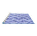 Sideview of Machine Washable Trellis Blue Modern Rug, wshcon3020blu