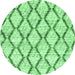 Round Trellis Emerald Green Modern Rug, con3020emgrn