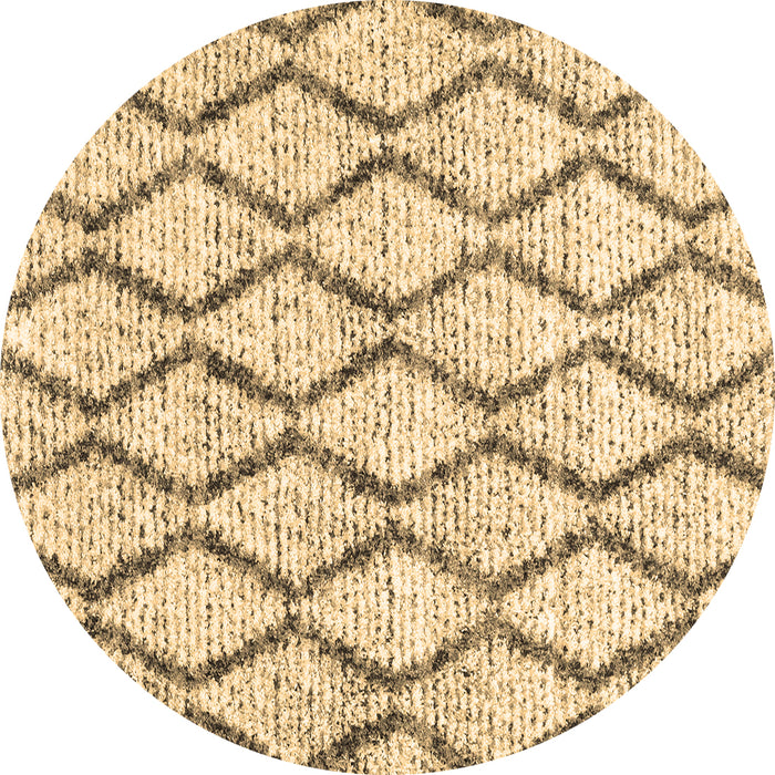 Round Machine Washable Trellis Brown Modern Rug, wshcon3020brn
