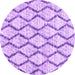 Round Machine Washable Trellis Purple Modern Area Rugs, wshcon3020pur