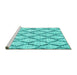 Sideview of Machine Washable Trellis Turquoise Modern Area Rugs, wshcon3020turq