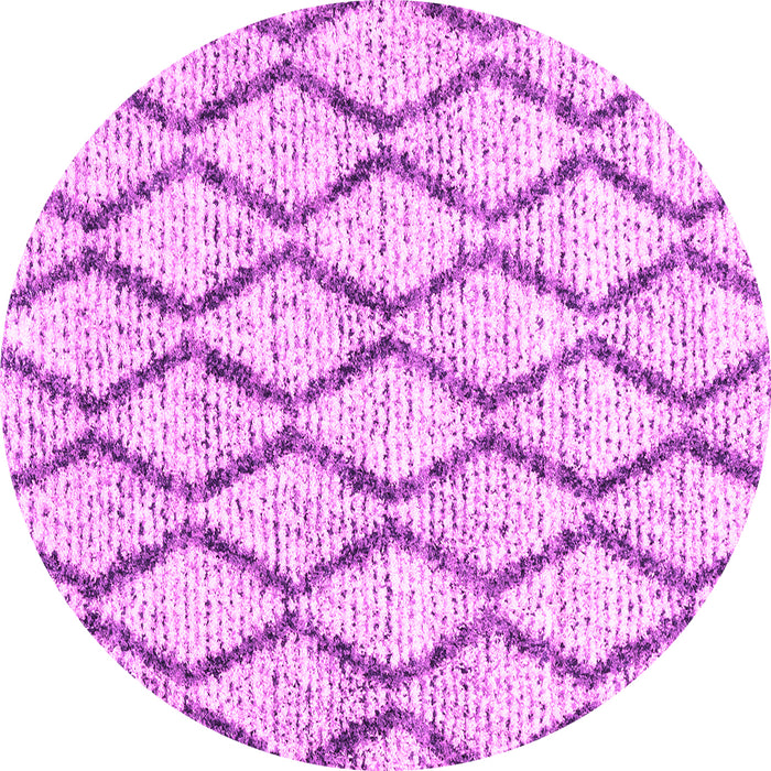 Round Machine Washable Trellis Pink Modern Rug, wshcon3020pnk