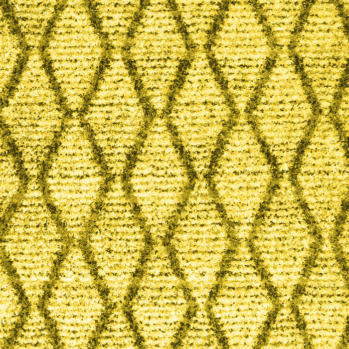 Machine Washable Trellis Yellow Modern Rug, wshcon3020yw