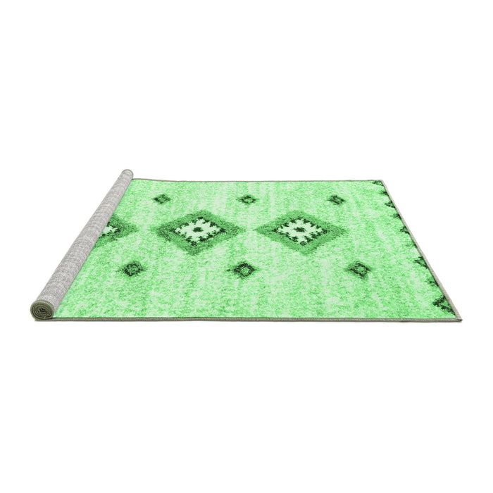 Sideview of Machine Washable Solid Emerald Green Modern Area Rugs, wshcon3021emgrn