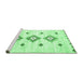 Sideview of Machine Washable Solid Emerald Green Modern Area Rugs, wshcon3021emgrn