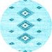 Round Solid Light Blue Modern Rug, con3021lblu