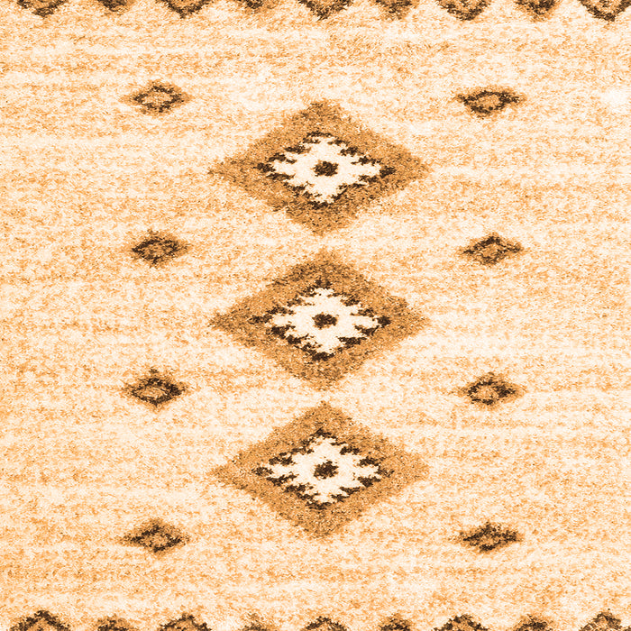 Round Machine Washable Solid Orange Modern Area Rugs, wshcon3021org