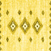 Square Machine Washable Solid Yellow Modern Rug, wshcon3021yw