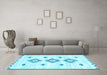 Machine Washable Solid Light Blue Modern Rug in a Living Room, wshcon3021lblu