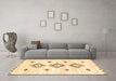 Machine Washable Solid Brown Modern Rug in a Living Room,, wshcon3021brn