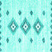 Square Solid Turquoise Modern Rug, con3021turq