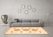 Machine Washable Solid Orange Modern Area Rugs in a Living Room, wshcon3021org