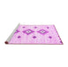 Sideview of Machine Washable Solid Pink Modern Rug, wshcon3021pnk
