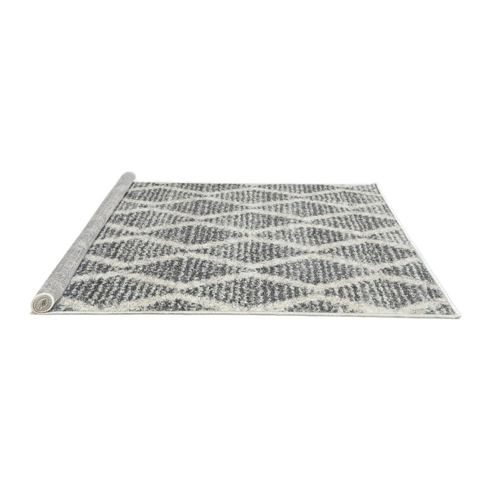 Serging Thickness of Contemporary Dark White Beige Abstract Machine Washable Rug, wshcon3022