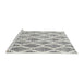 Serging Thickness of Contemporary Dark White Beige Abstract Machine Washable Rug, wshcon3022