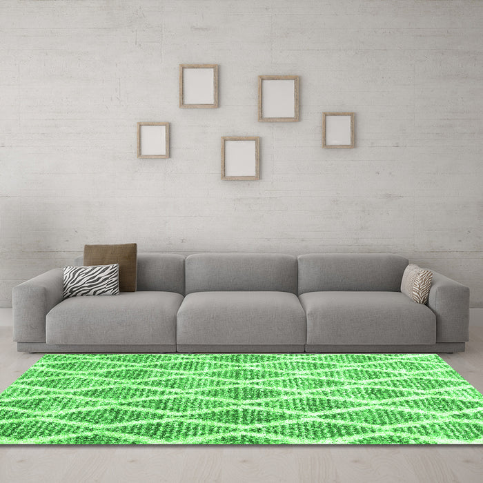 Machine Washable CON3022X Green CON3022X Area Rugs in a Living Room,, wshcon3022grn