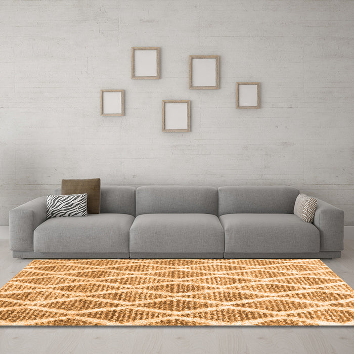 Machine Washable CON3022X Orange CON3022X Area Rugs in a Living Room, wshcon3022org