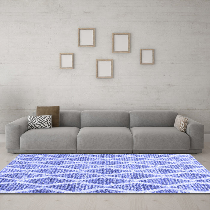 Machine Washable CON3022X Blue CON3022X Rug in a Living Room, wshcon3022blu