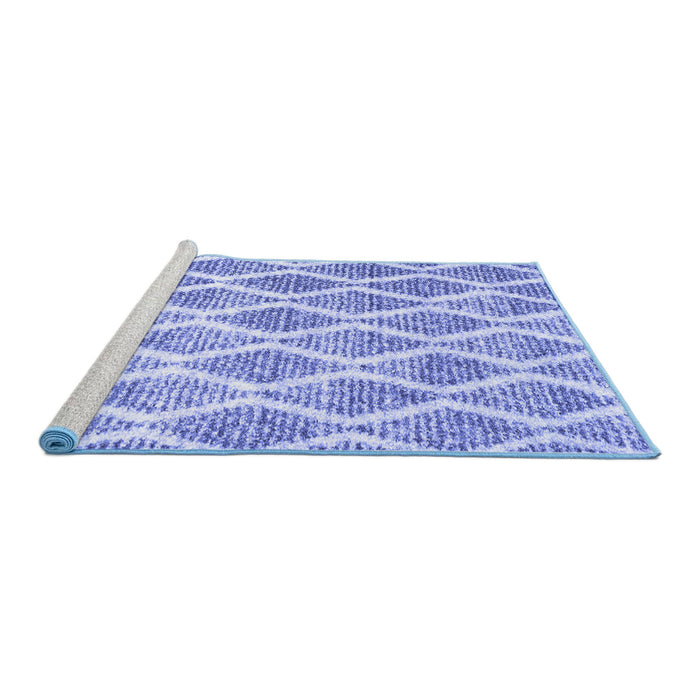 Sideview of Machine Washable CON3022X Blue CON3022X Rug, wshcon3022blu